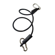 Bungee Cord with Carabiner Hook Elastic Rope with Hooks on Both Ends Short Black