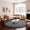 Grey shag round rug 6 ft diameter 1