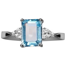 Rings Women Ring 925 Sterling Silver Rainbow Engagement Wedding Band Rings 3 Colors Jewelry Light blue 10