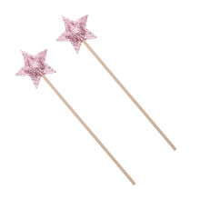 4St Roze En Stoffen Feeënstokjes Voor Feestdecoratie