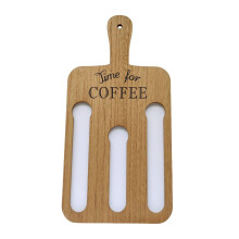 MOQIN Adjustable Wooden Coffee Pod Storage Rack, Wall-Mounted, 24-Capsule Organizer Compatible with Keurig & Nespresso