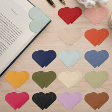 30Pcs Leather Heart Book Marks for Reading Women - Cute Bookmarks for Book Lovers - Unique Gifts for Women (Solid Color)