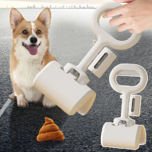 Long Handle Dog Poop Scooper for Large & Small Dogs, Folding, Kid-Friendly, with Waste Bags, Compatible with Yard/Grass/Dirt/Gravel
