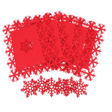 24Pièces Ensembles De Table Rouge Feutre Protection Chauffe Pour Décor Noël