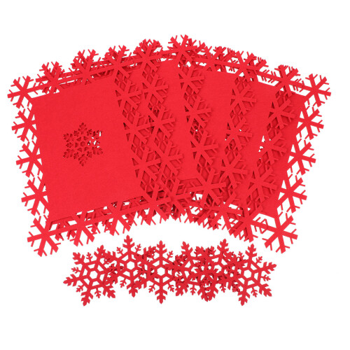 24Pièces Ensembles De Table Rouge Feutre Protection Chauffe Pour Décor Noël