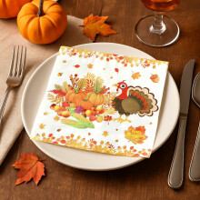 20Pcs Fall Napkins, Pumpkin Thanksgiving Paper Napkins, Harvest Decor & Party Supplies – Compatible with Autumn Themes