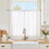 Cortinas de linho brancas para cozinha, 91 cm (36 polegadas), 2 painéis. 1