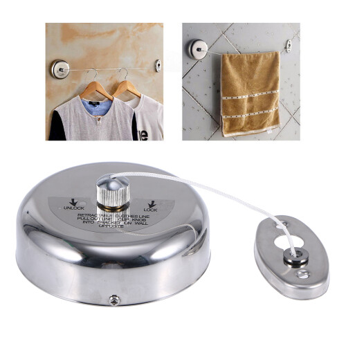 3Pcs Indoor Retractable Clothes Line Stainless Steel Multi-Use Laundry