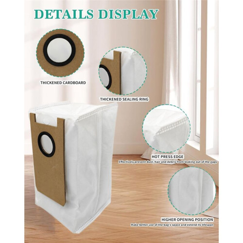 6PCS Dust Bag Set for Uwant U200 Pro Sweeping and Mopping Robot Dust Bag Accessories Replacement Parts 2
