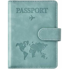 Light Blue Passport Holder for Travel – Compact Wallet Cover Case for Men & Women, Compatible with Standard Passport Books