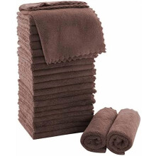 Conjunto de Toalhas de Banho Ultra Macias em Veludo Coral (30x30cm, Pacote com 24) – Secagem Rápida, Altamente Absorventes, para Banho/Spa/Facial