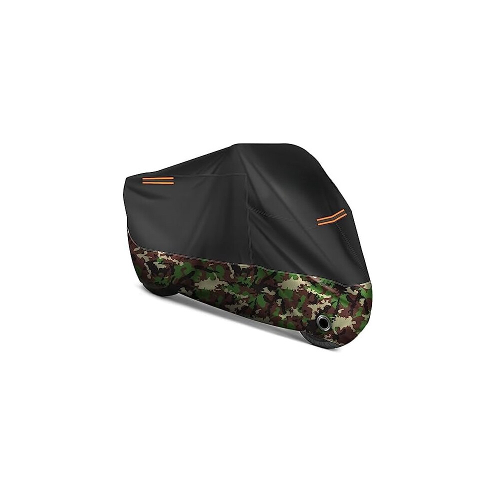 Waterproof Motorcycle Cover, 96.5" All-Season Outdoor Storage With Rain/Sun Protection, Reflective Design & Lock-Holes Â Compatible With Powersports 9399596505404