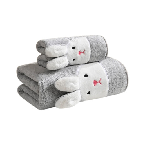 Σετ 2 πετσετών μπάνιου Elainilye Bunny, εξαιρετικά μαλακή και απορροφητική πασχαλινή
