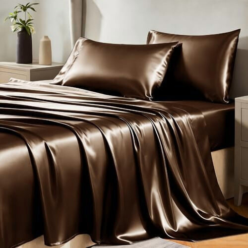 Queen Satin Sheet Set 4-Piece Microfiber
