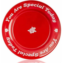 Assiette en céramique rouge « Tu es spécial(e) aujourd'hui » 26,7 cm