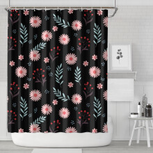 Rideau de douche à motif floral Pioneer Flower, 213 x 183 cm, ensemble de rideau de douche décoratif pour salle de bain avec 12 crochets,