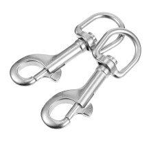 4Pièces Crochets Laisse Chien Inox Rotatifs Argentés