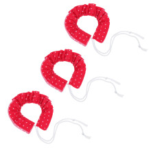 6Pièces Colliers Miniatures Rouges En Tissu Pour Décoration Poupées