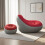 Inflatable Sofa Set with Ottoman – Burgundy & Grey 1