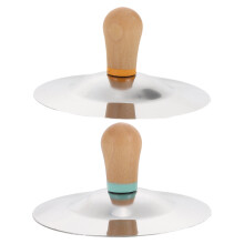 3Pairs Durable Metal Wood Hand Cymbals for Kids