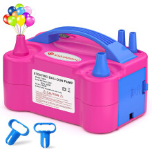 Pompe à ballons électrique IDAODAN, gonfleur portable à double buse, rouge rose, 110 V, 600 W, pour décorations de fête
