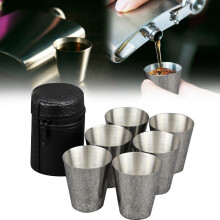 6 Pack Stainless Shot Cups,2 Oz Shot Glass Metal Barware Drinking Tumbler For Home Restaurant Tequila Liquor Beer Water Bar (Silver)