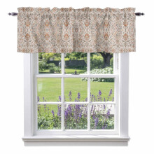 Nahtlose Vintage-Gardine mit Blumenmuster, 137 x 46 cm, Stangendurchzug – Geeignet für Küche, Schlafzimmer, Badezimmer, Wohnzimmer