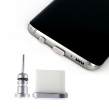 OUNONA Telefonkontaktset med 3,5 mm-jack och USB-typ-C-port med skyddskåpor för mobiltelefon, grå