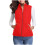 Vest for Women Winter Fall Basic Button Vest Solid Keep Warm Sleeveless Jacket with Pocket,Red 1