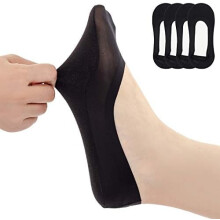 Chaussettes invisibles fines pour femmes, en coton et nylon, coupe basse, antidérapantes, pour chaussures plates et baskets (lot de 4 à 6).