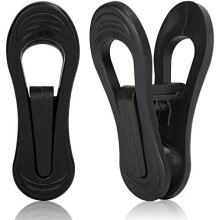 Pinzas de plástico negro para perchas, paquete de 50 unidades