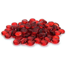 Flache Glasmurmeln, Steine, Streudeko für Partytische, Tischdekoration für Hochzeiten, Aquarienkiesel, Vasenfüller, 5 Pfund (ca. 500 Stück), Rot