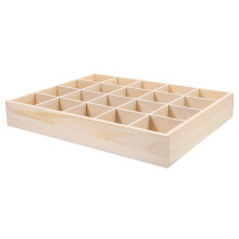Caja de almacenamiento de ropa interior y calcetines de pino con 20 compartimentos