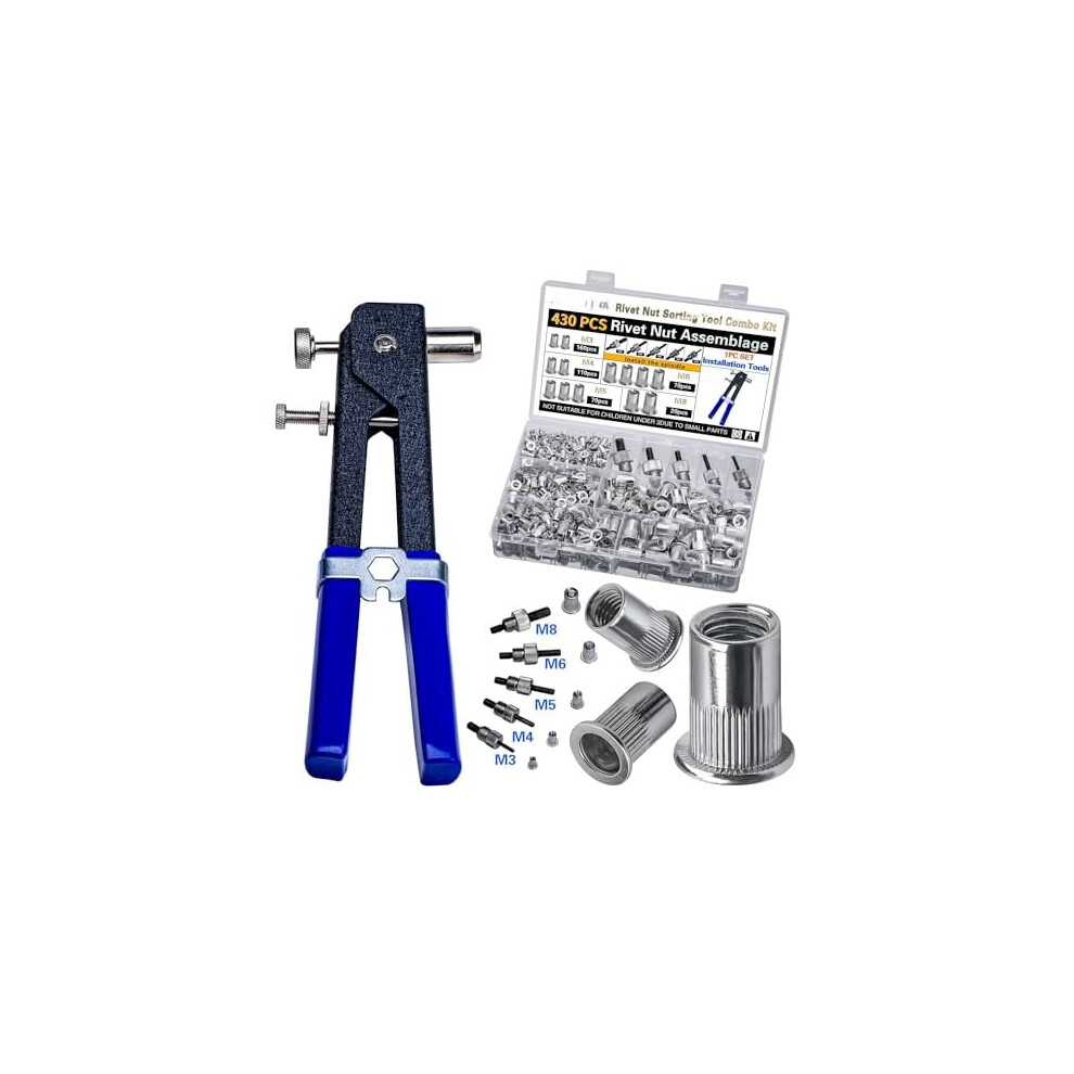 430-Piece Metric Rivet Nut Kit With Installer (M3âM8) 9104899475220
