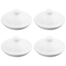 Couvercles de rechange pour tasses à thé en émail blanc résistant à la chaleur (4 pièces)