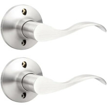 Türgriff-Attrappe aus satiniertem Nickel, Wellenform, rechts angeschlagen, Hebel 2