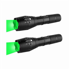 Lampe torche de chasse ZCGreen – Zoomable, résistante à l'eau et aux chocs, lumière LED verte pour la chasse nocturne, la pêche, la chasse au