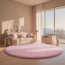 Pink round shag rug 6 ft diameter