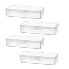 4-pack transparenta bomullspinnebehållare, 10,5x4,5x2,5