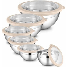 Tacar Babhlaí Meascáin Neadaithe Cruach Dhosmálta 6 phíosa 1–7qt