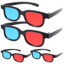 OUNONA 3D Stereoscopic Glasses Plastic 4 pcs
