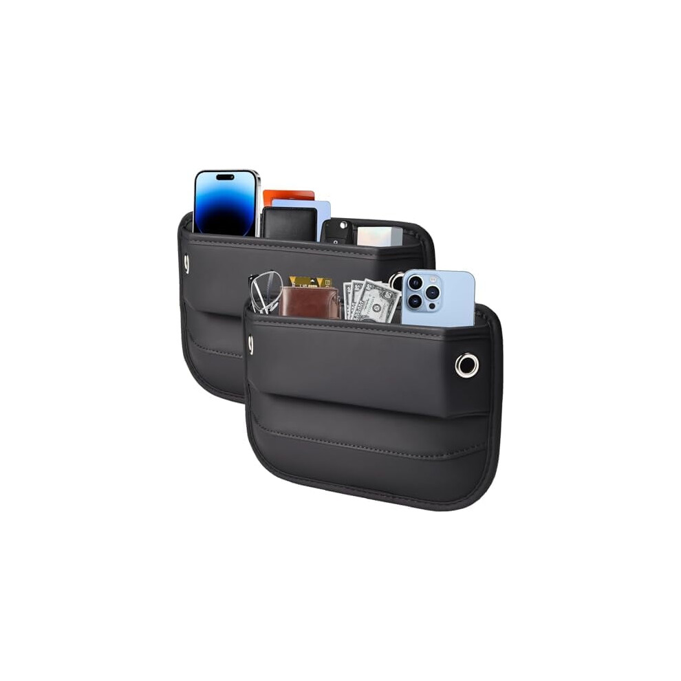 Car Seat Gap Filler Organizer Leather 2-Pack 9132278181356