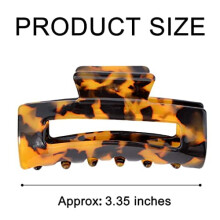 Pinces à cheveux Big Claw 8,4 cm, imprimé écaille de tortue et léopard – Maintien fort pour cheveux fins ou épais, pinces banane en celluloïd