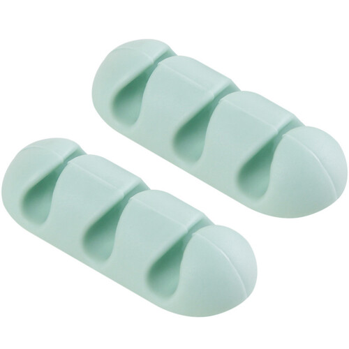 12Pcs Desktop Wire Clips Silicone Cable Holder Light Green Organizer