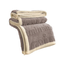 Solid-Color Flannel Blanket with White Trim, Soft Double-Sided Fleece Throw for Sofa, Bed, Couch – All-Season Warmth