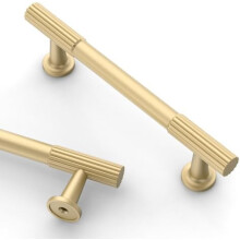 10 Pack 3 Inch(76mm) Brushed Gold Cabinet pulls Kitchen Cabinet Handles, Cabinet Pulls Kitchen Cabinet Hardware for Cupboard Drawer Pulls