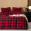 Gingham katoenen dekbedovertrekset Queen 1