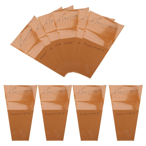 100Pièces Sacs Kraft Café Pour Bouquets Légers