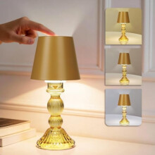 Bezdrôtová stolová lampa, 9,5" nabíjateľná dotyková lampa s 3