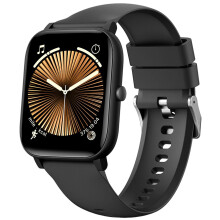 Montre connectée de fitness pour femme, écran TFT, compatible Android, noire.